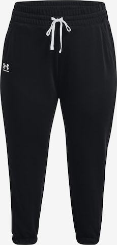 UNDER ARMOUR Tapered Workout Pants in Black: front