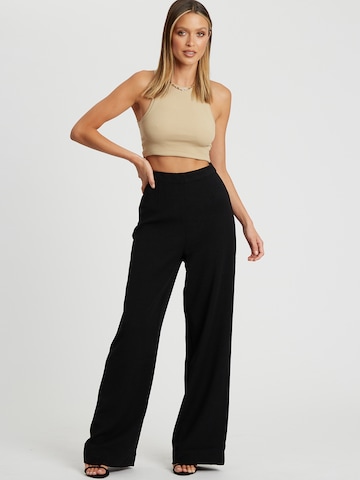Tussah Wide leg Trousers 'MILLY ' in Black