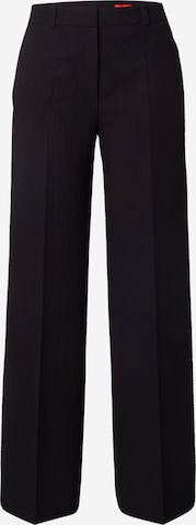juoda HUGO Plačios klešnės Kelnės su kantu 'Hasene': priekis