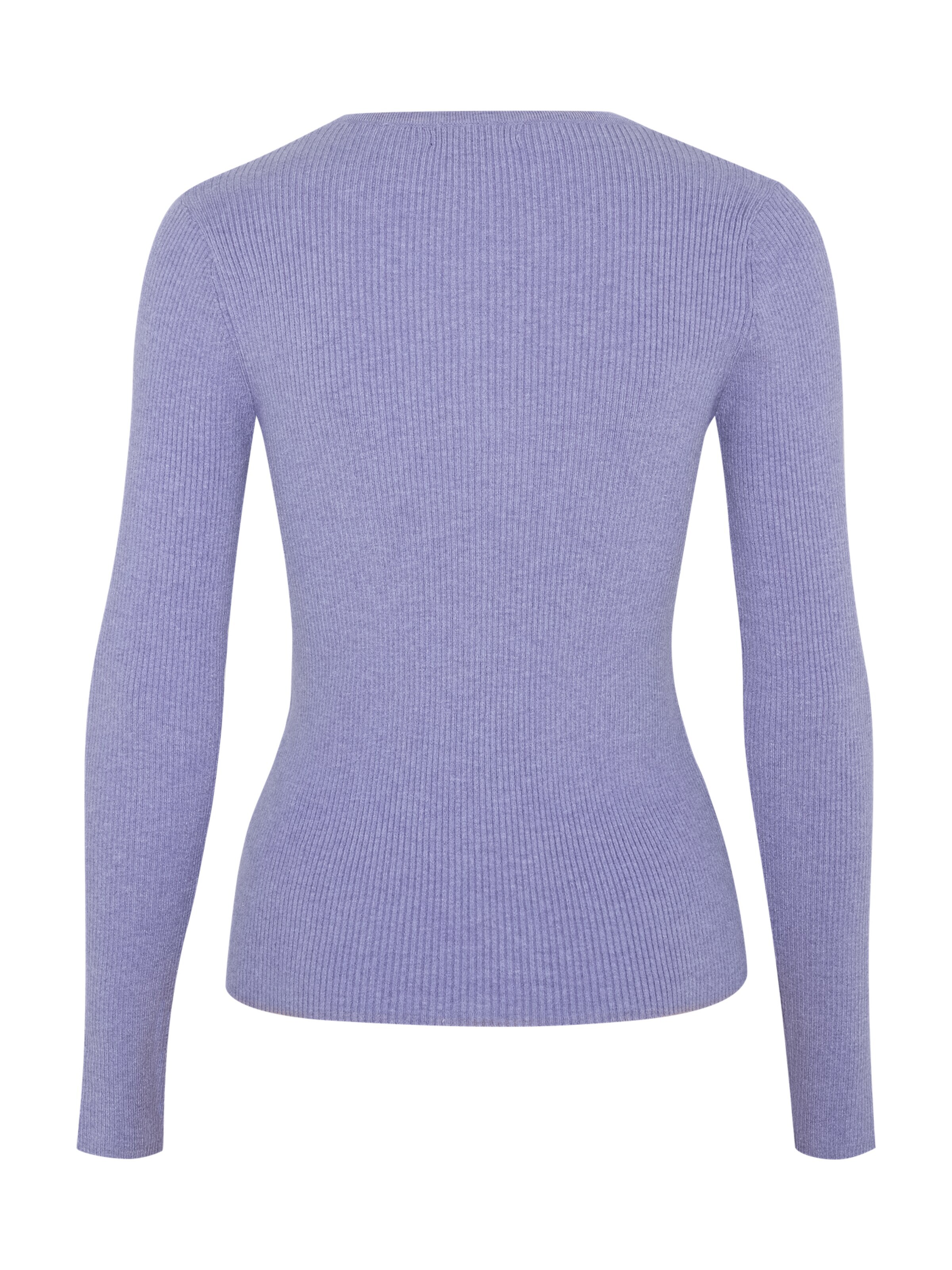 Antargo Pullover 'Basic Longsleeve with Buttons'‌‌‌‌ in Lila