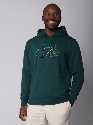 Felpa ' Fahrrad by night ' di Watapparel in verde: frontale