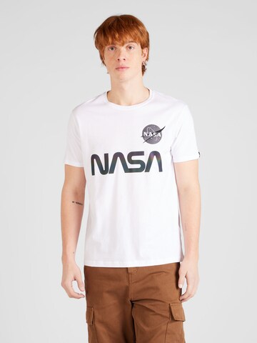 ALPHA INDUSTRIES T-Shirt 'NASA' in Weiß: Vorderseite