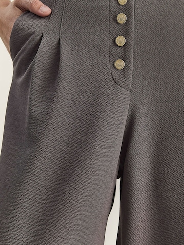 Wide Leg Pantalon à pince Bianco Lucci en gris