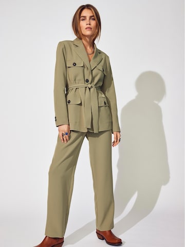 ONLY Wide leg Pleat-Front Pants 'Triana' in Green