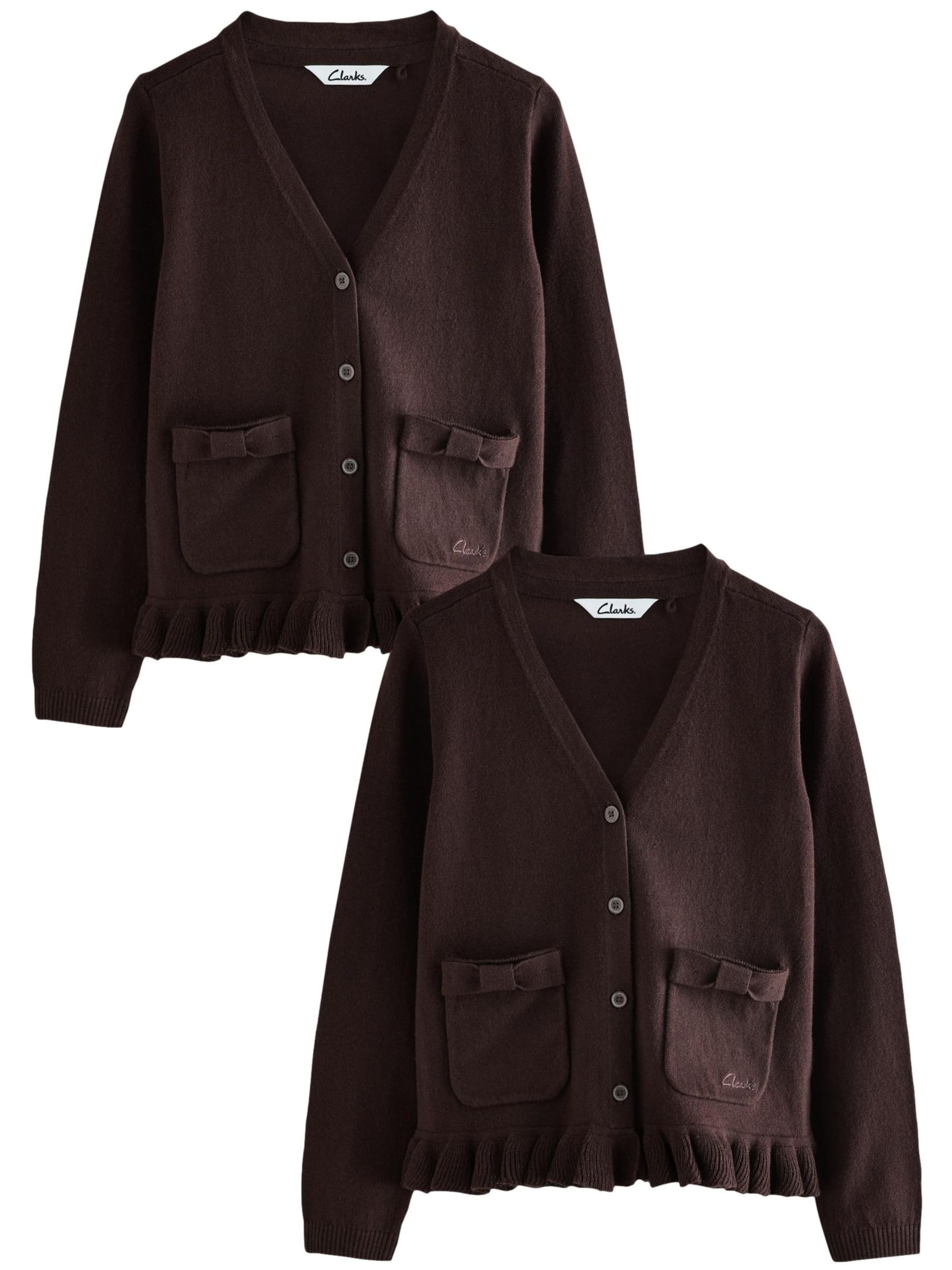CLARKS Knit Cardigan in Brown: front