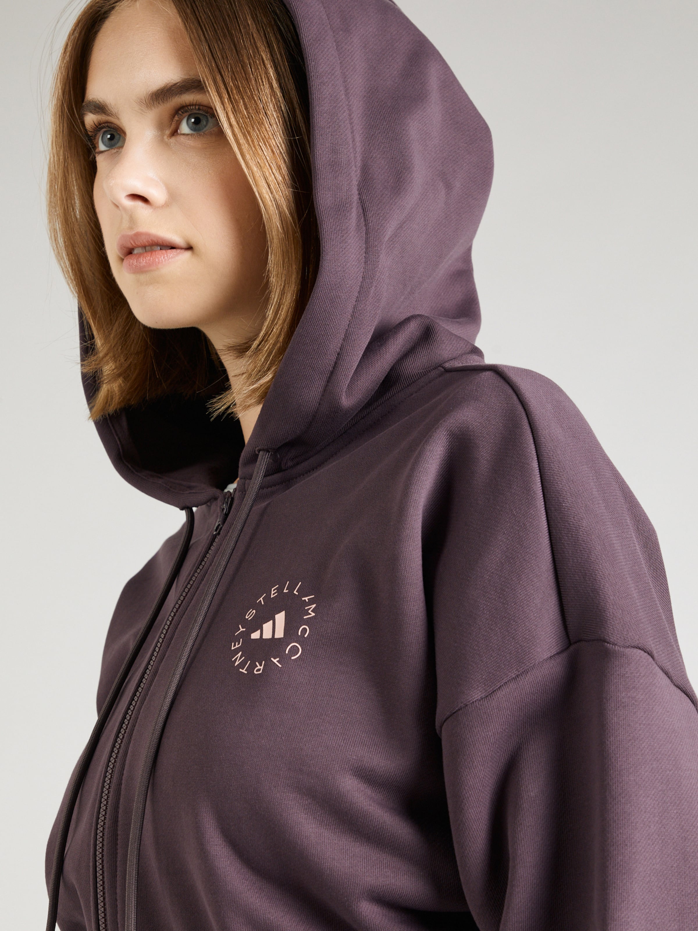 ADIDAS BY STELLA MCCARTNEY Athletic Zip Up Hoodie in Berry ABOUT YOU