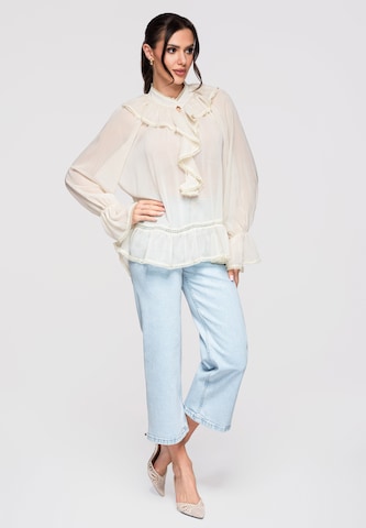 Ombre Blouse in Beige