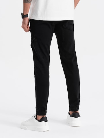 Ombre Tapered Cargo Jeans 'PADJ-0112' in Black