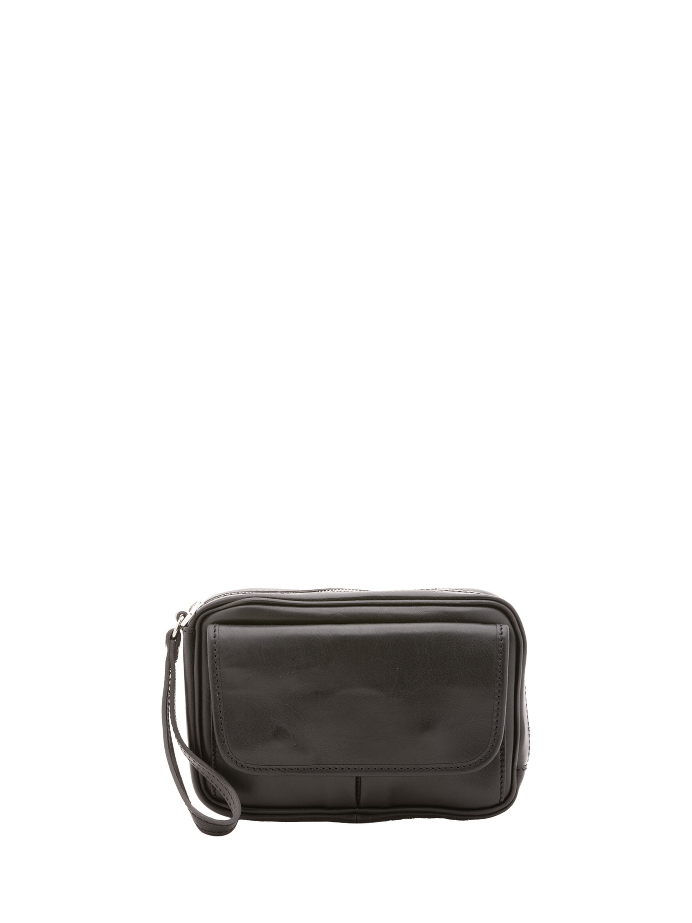 Pochette 'Pochette Vera Pelle Alessia Firenze - Manico e Zip Made in Italy' di Alessia Firenze in nero: frontale