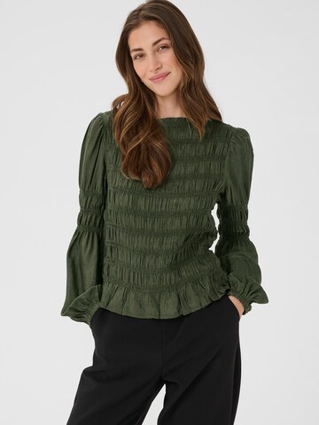 Cream Blouse 'CRHenva' in Green: front