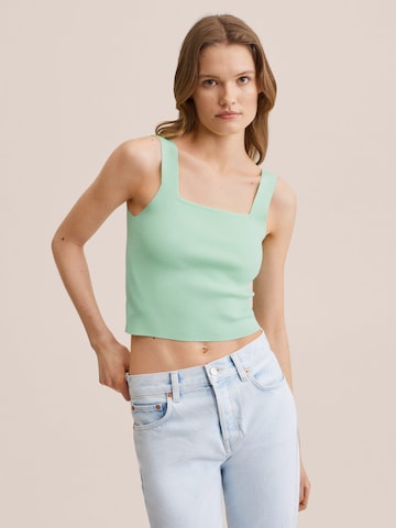 Tops en tricot 'BELL' MANGO en vert : devant