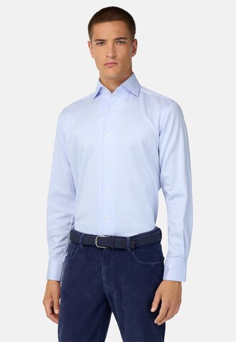 Boggi Milano Regular fit Overhemd in Blauw: voorkant