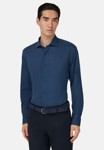 Boggi Milano Comfort fit Overhemd in Blauw: voorkant