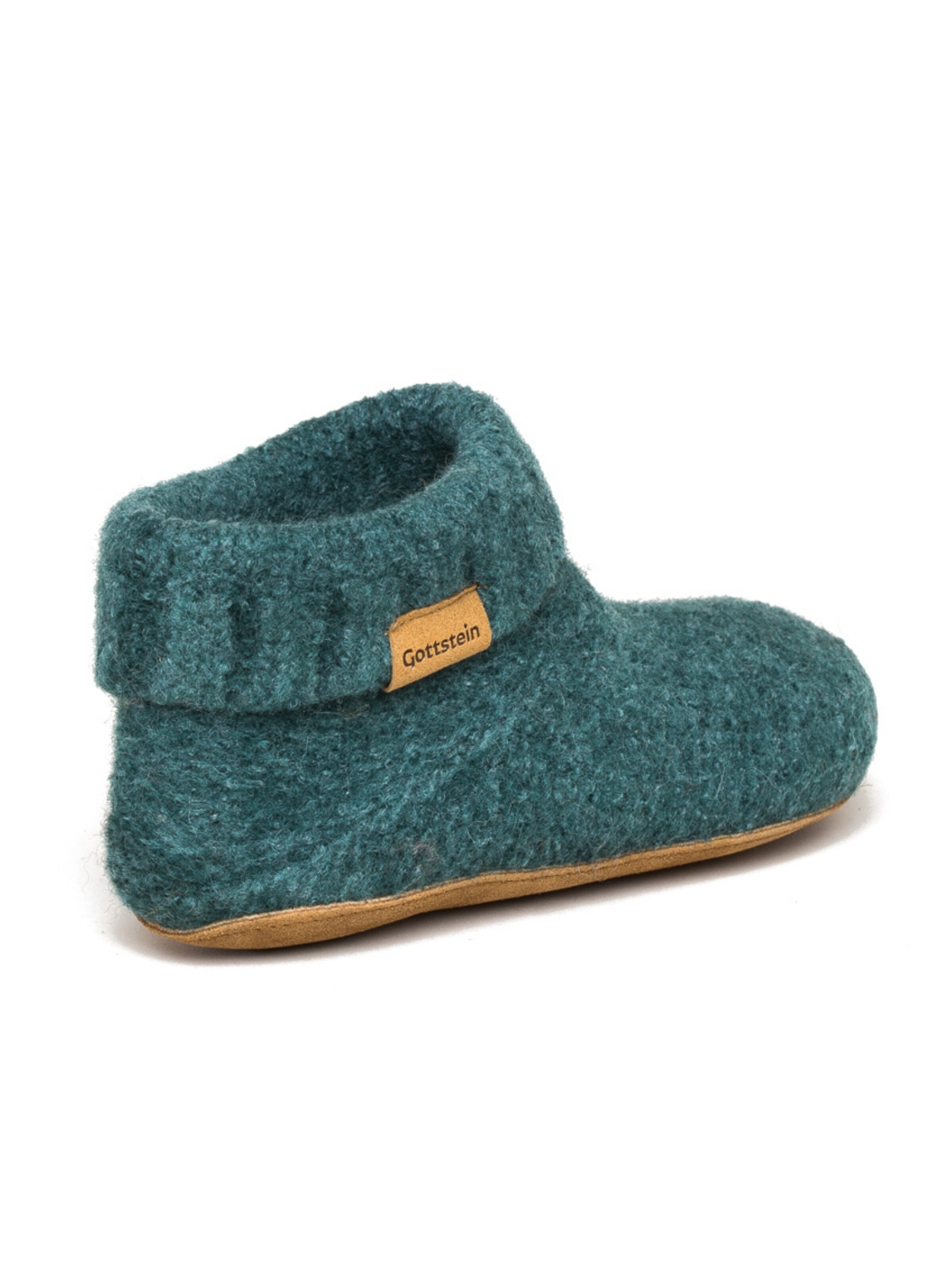 Gottstein Slippers 'Hüttenschuhe Knit Boot' in Green