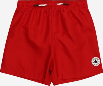 Shorts de bain CONVERSE en rouge : devant