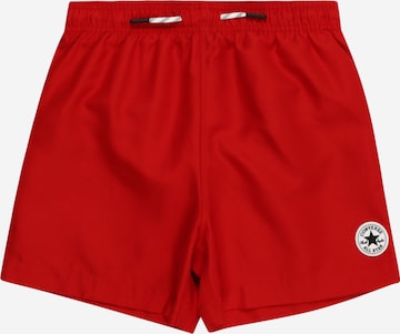 Pantaloncini da bagno di CONVERSE in rosso: frontale