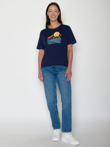 GREENBOMB Shirt 'Nova Mountain Scenery' in Blauw