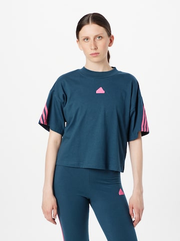 ADIDAS SPORTSWEAR Performance Shirt 'Future Icons 3-Stripes' in Blue: front