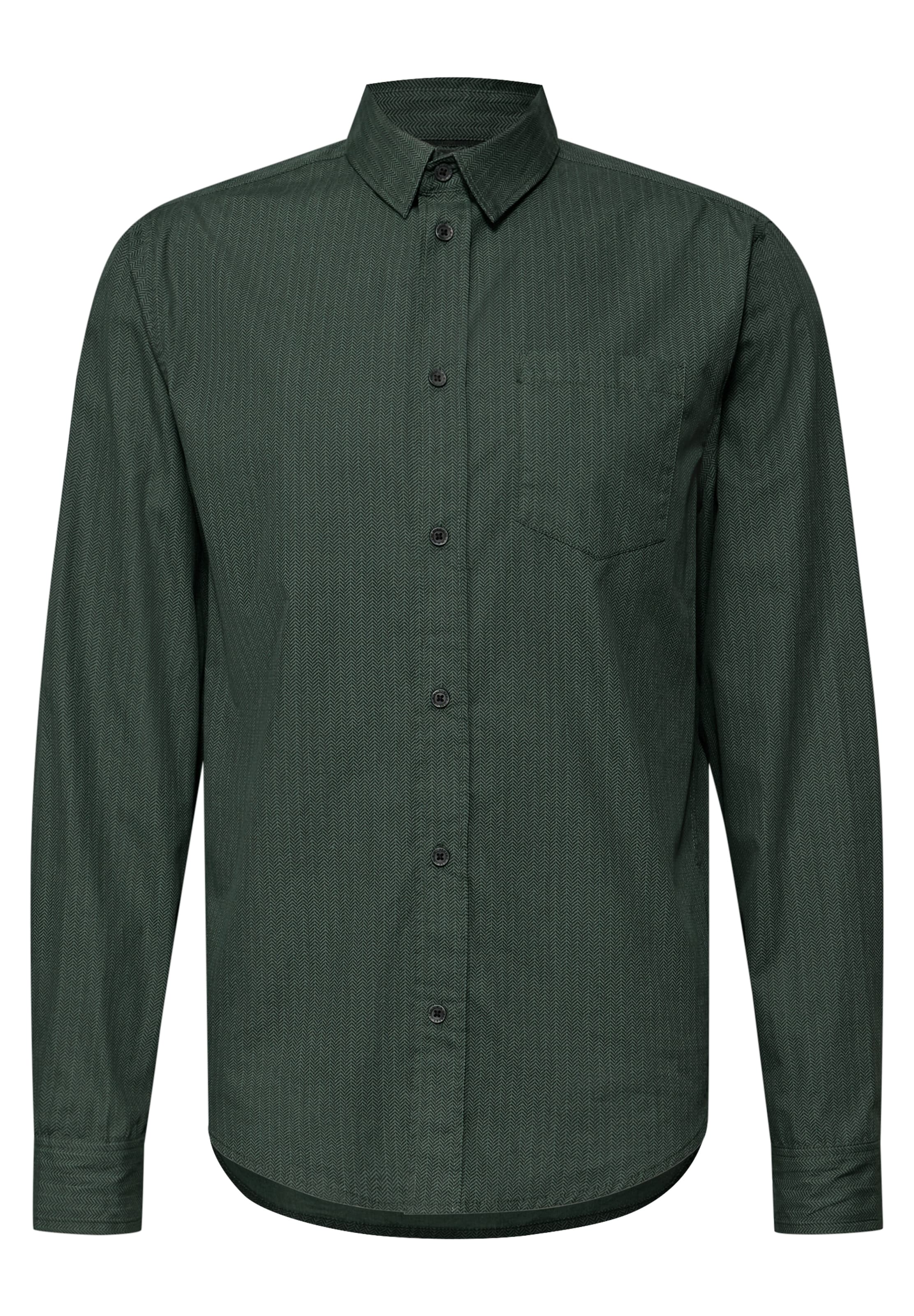 Street One MEN Regular fit Button Up Shirt in Green: front