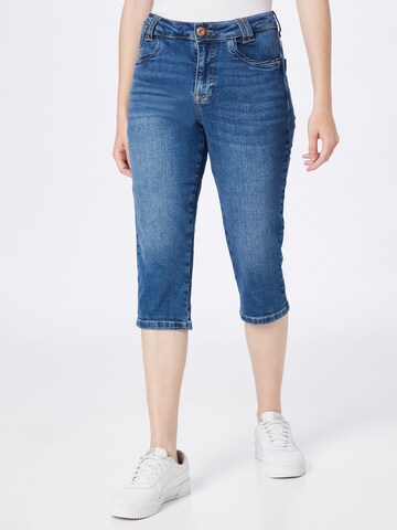 PULZ Jeans Slimfit Jeans 'TENNA' in Blauw: voorkant