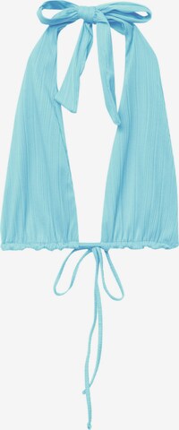 Pull&Bear Triangle Bikini top in Blue: front