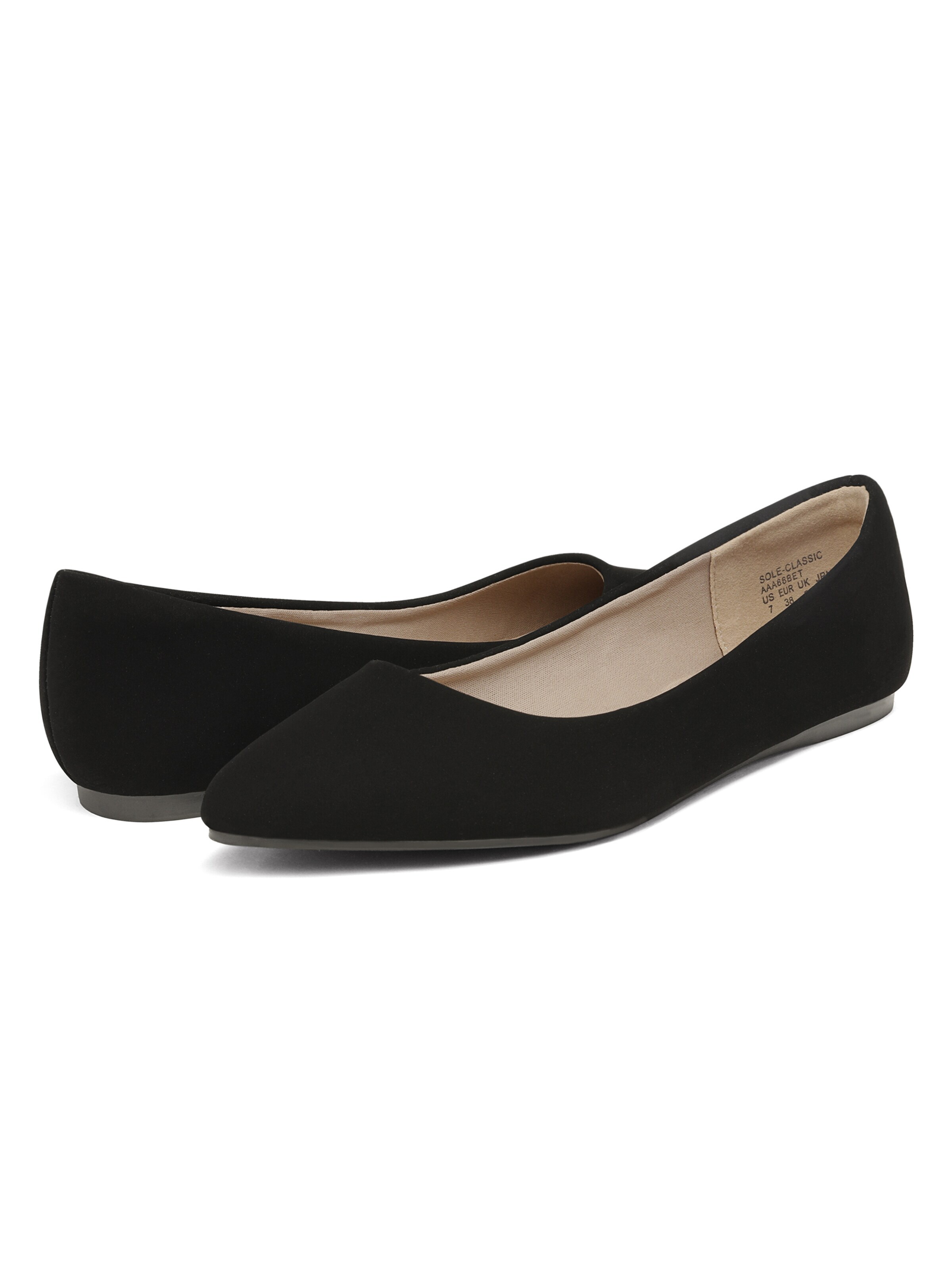Dream Pairs Ballerina in Zwart