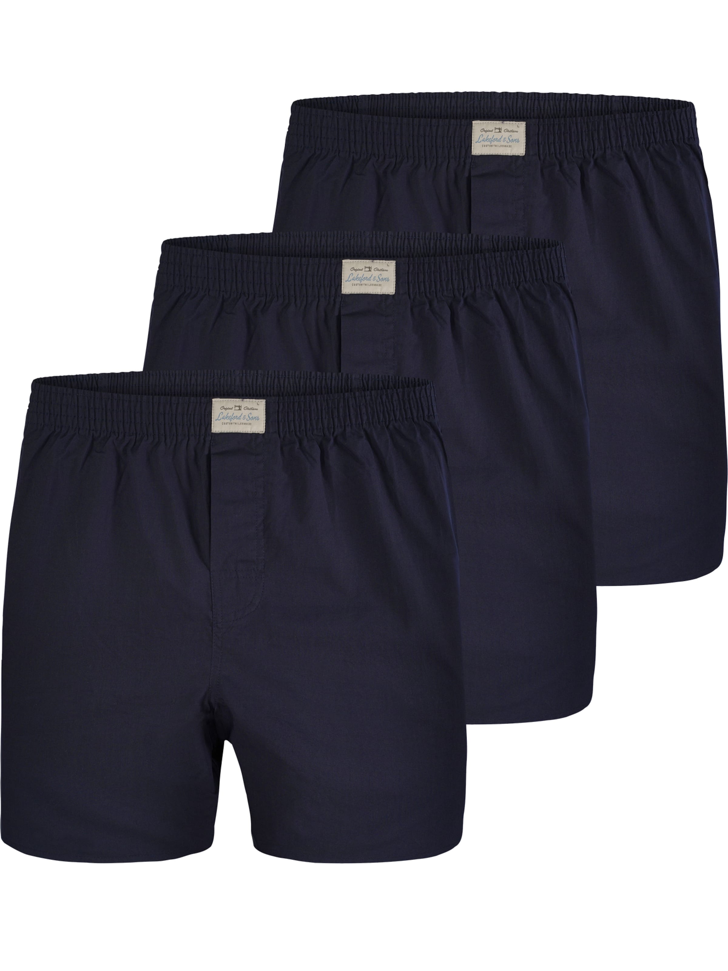 Männer Wäsche Lakeford & Sons Web Boxershorts ' 3-Pack 'Uni Dyed' ' in Navy - XG57851