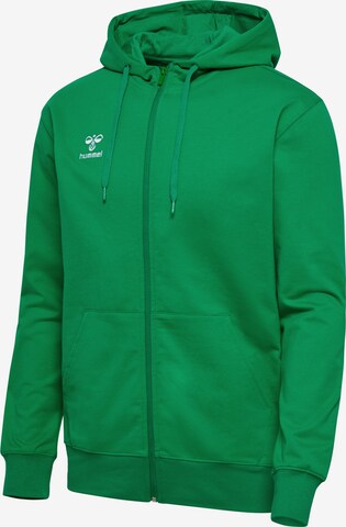 Hummel Athletic Zip-Up Hoodie 'GO 2.0' in Green