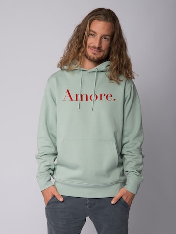 Sweat-shirt ' Amore ' Watapparel en vert : devant