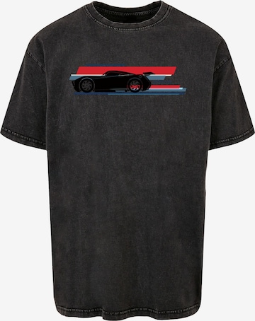 ABSOLUTE CULT T-Shirt 'Cars - Jackson Storm Stripes' in Schwarz: predná strana