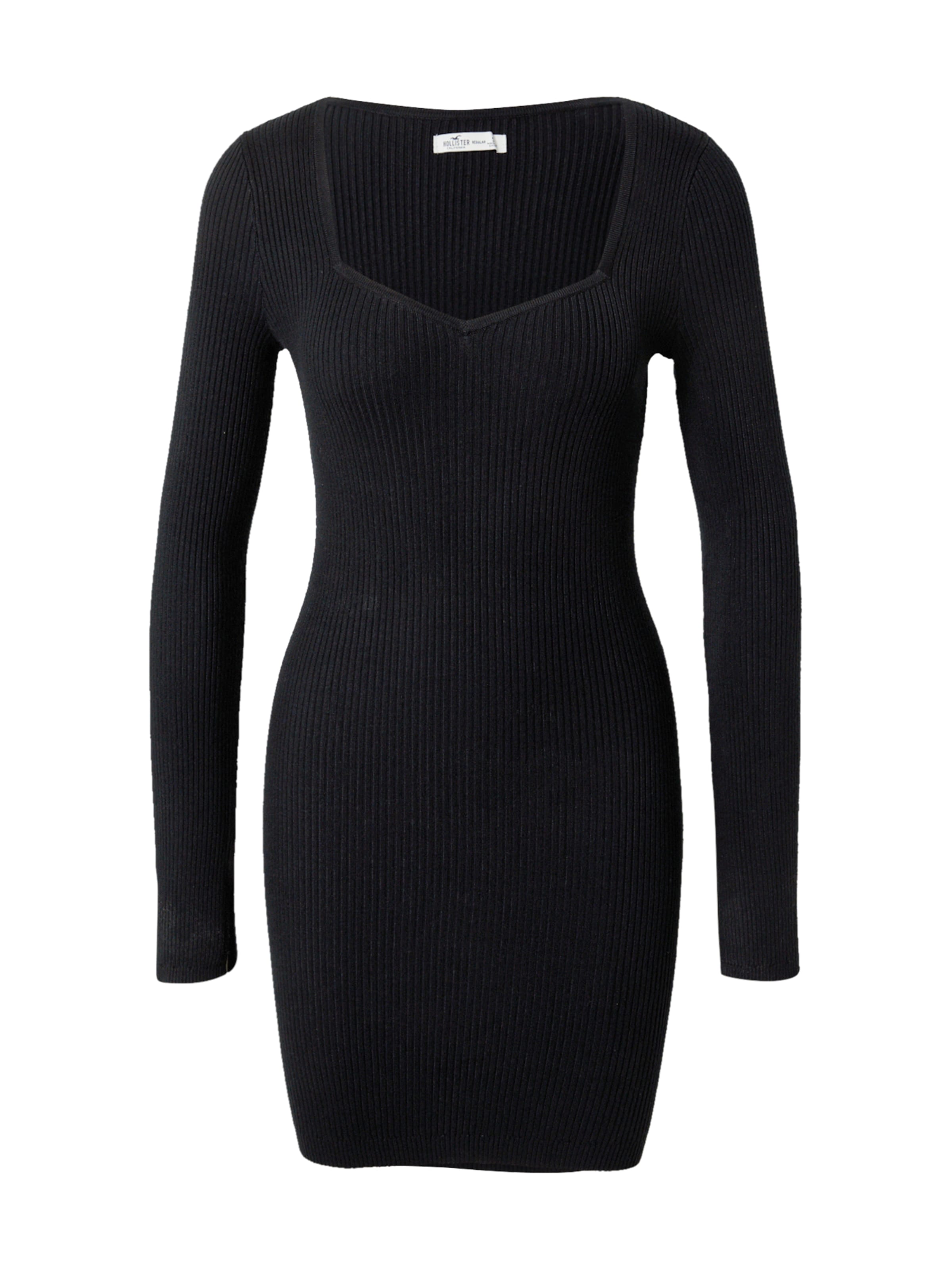 HOLLISTER Kootud kleit, värv must: eest vaates