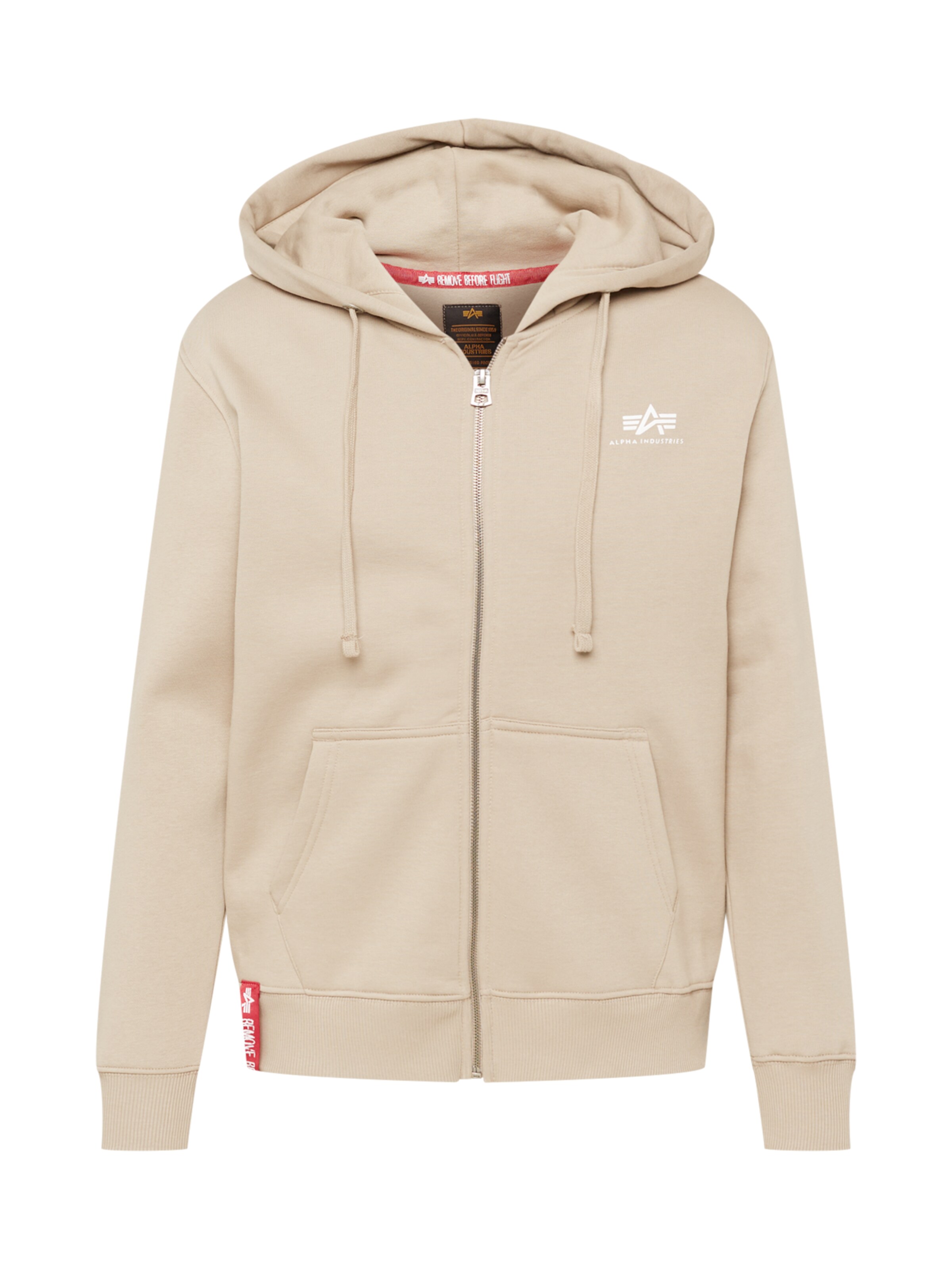 ALPHA INDUSTRIES Mikina – béžová: přední strana