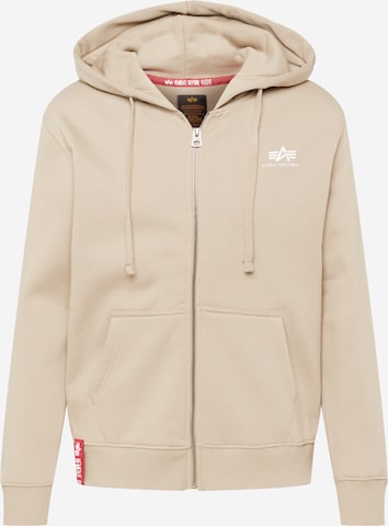 ALPHA INDUSTRIES Sweatjacka i beige: framsida