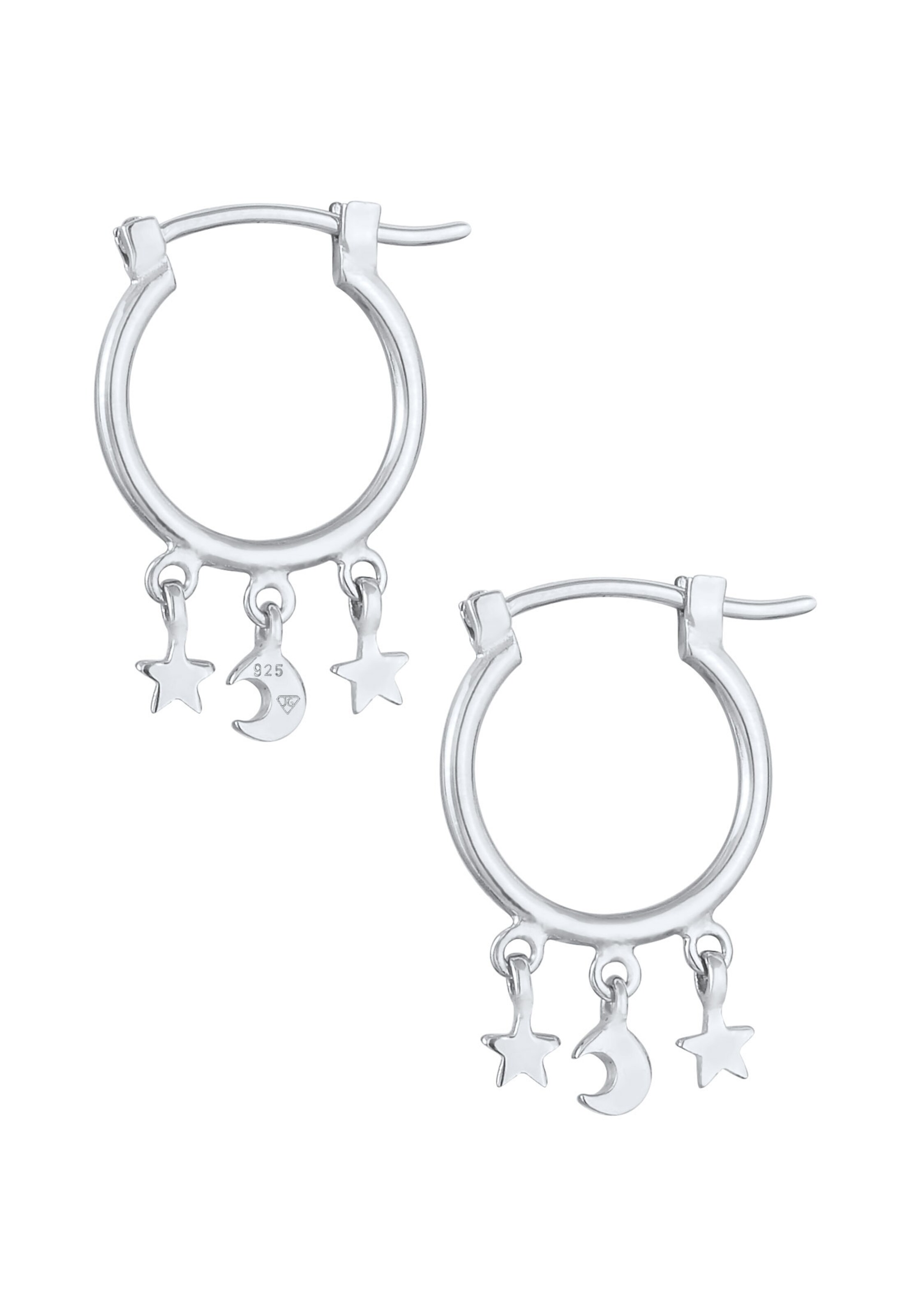 ELLI Ohrringe Astro, Halbmond, Sterne in Silber