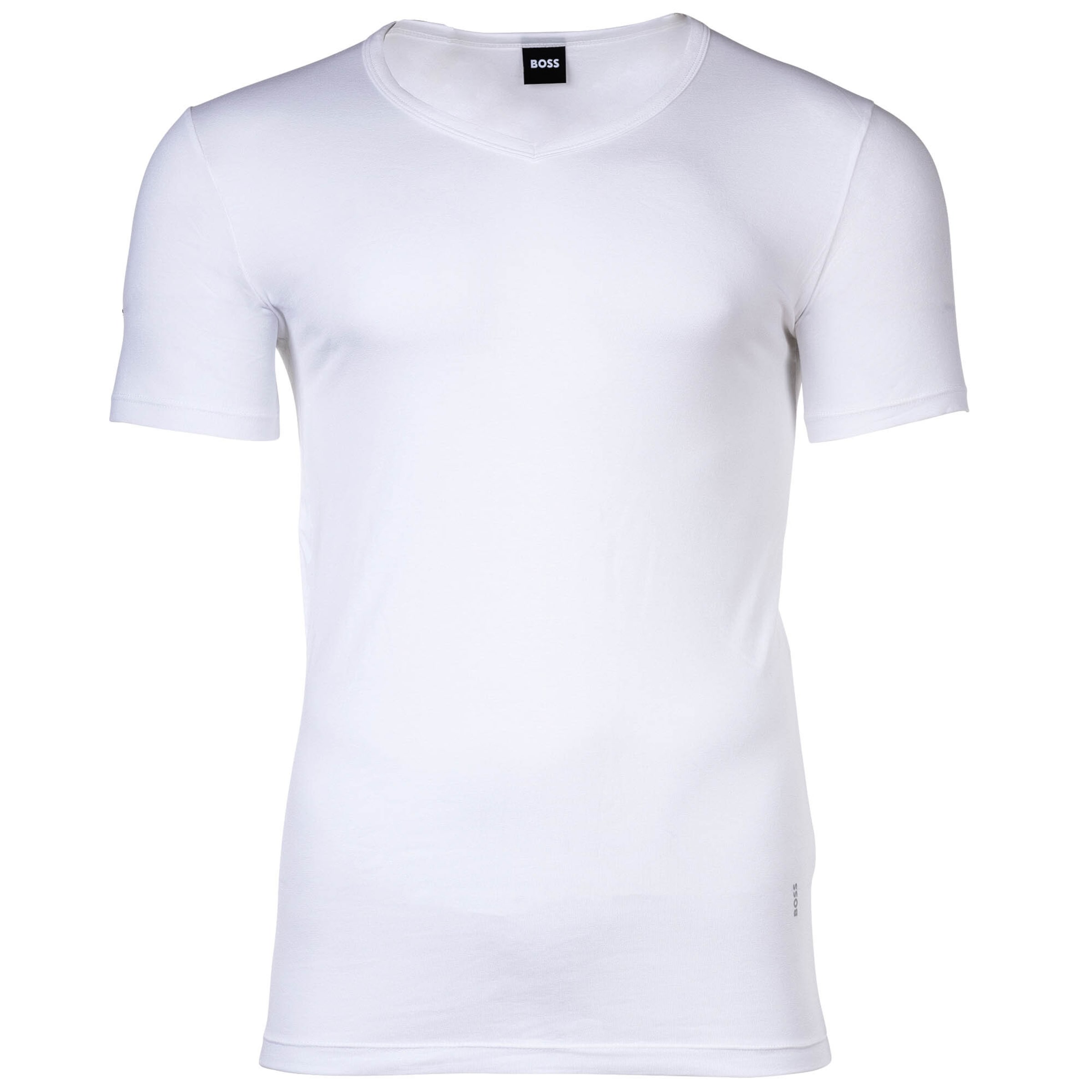 BOSS - Camiseta térmica en blanco: frente