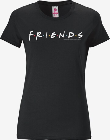 LOGOSHIRT Shirt 'Friends - Logo' in Zwart: voorkant