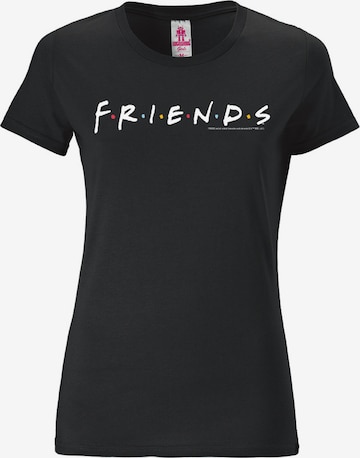 LOGOSHIRT Shirt 'Friends - Logo' in Black: front