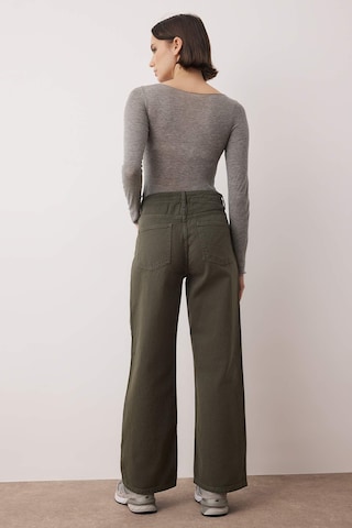 TrendyolWide Leg/ Široke nogavice Traperice - zelena boja