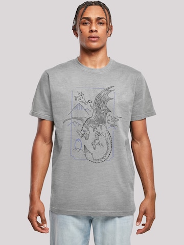 T-Shirt 'Harry Potter Dragon Line Art' F4NT4STIC en gris : devant