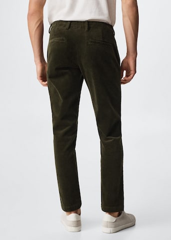 MANGO MAN Tapered Pants 'Berdam' in Green