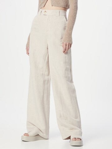 BONOBO Wide leg Pants 'LARGELINF' in Beige: front