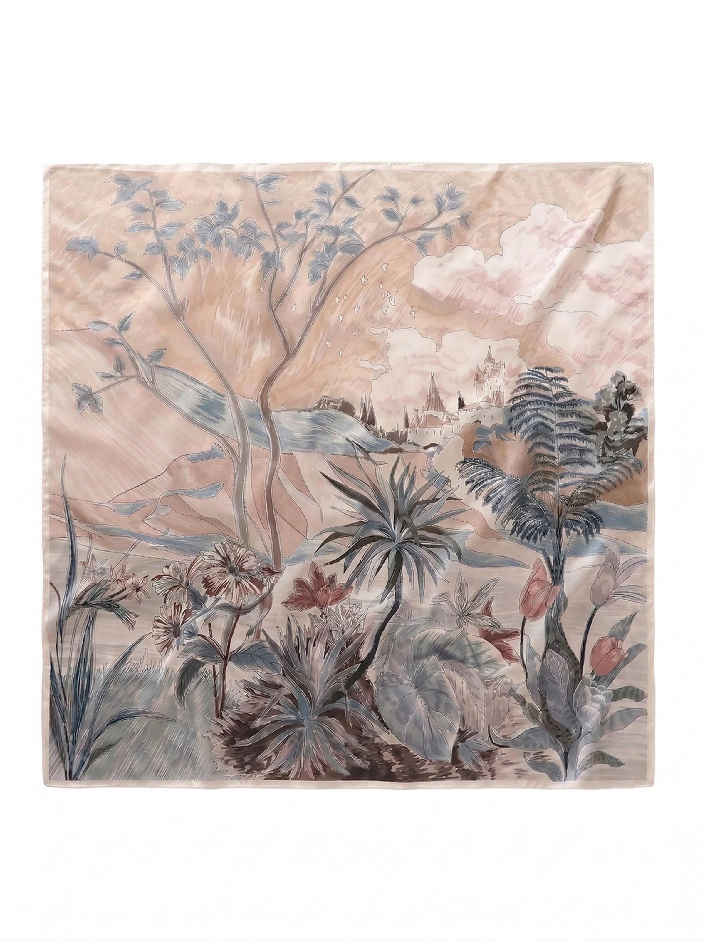 Vivi Idee Scarf 'Pastelllandschaft' in Orange: front