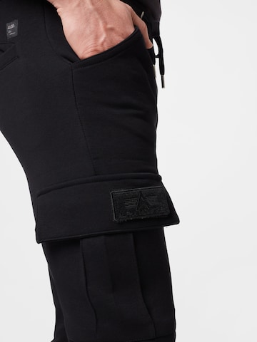 ALPHA INDUSTRIES Tapered Cargo Pants in Black