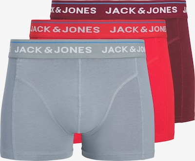 XS dydžio Boxer trumpikės 'JACBRANCO' iš JACK & JONES, spalva – pilka / raudona / vyno raudona spalva / balta, Prekių apžvalga