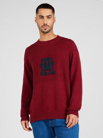 Pull-over TOMMY HILFIGER en rouge : devant