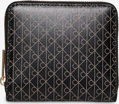 One Size dydžio Piniginė 'Coated Emblem Print Zip-around' iš Calvin Klein, spalva – smėlio spalva / juoda, Prekių apžvalga