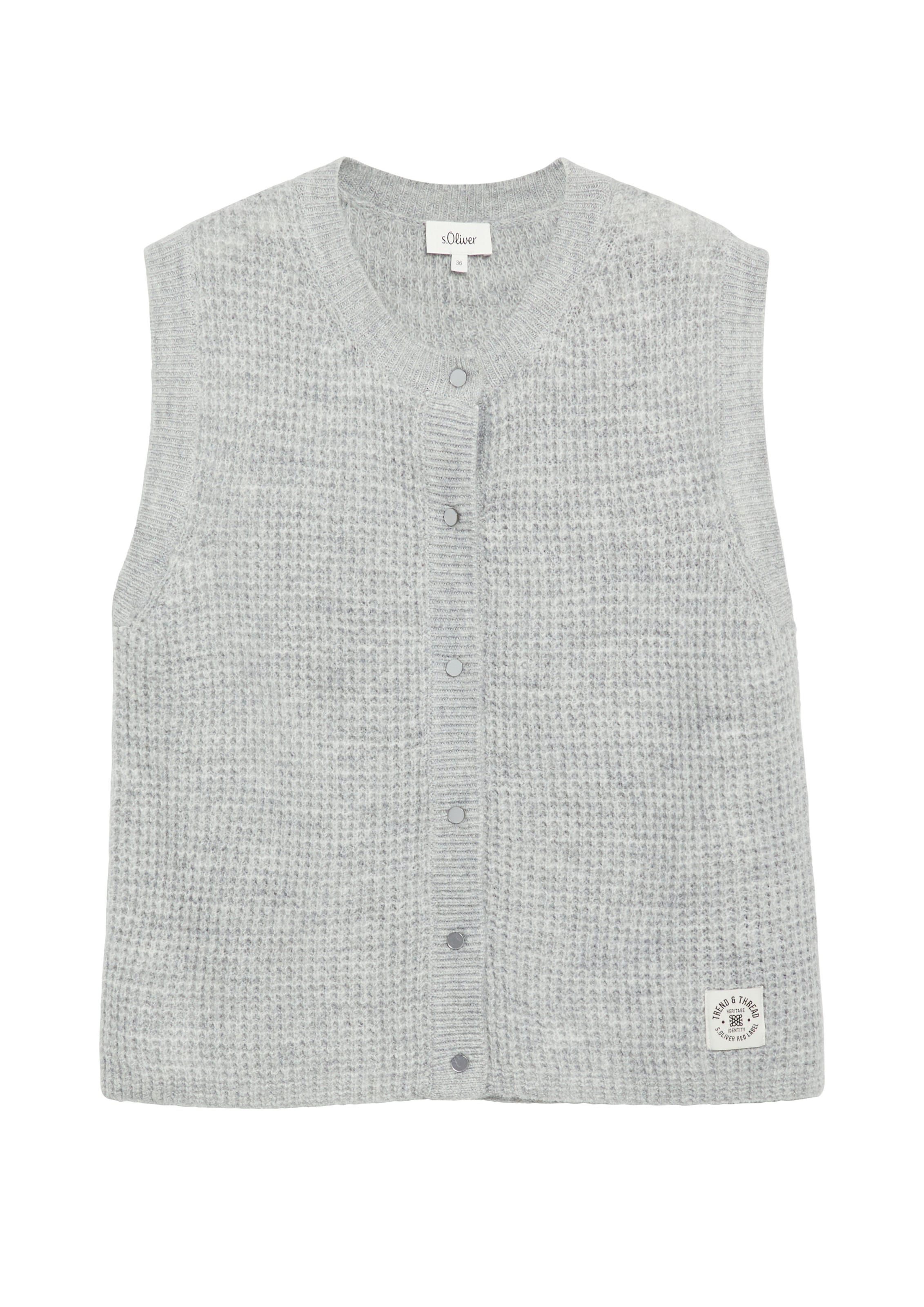 s.Oliver Gebreide bodywarmer in Grijs: voorkant