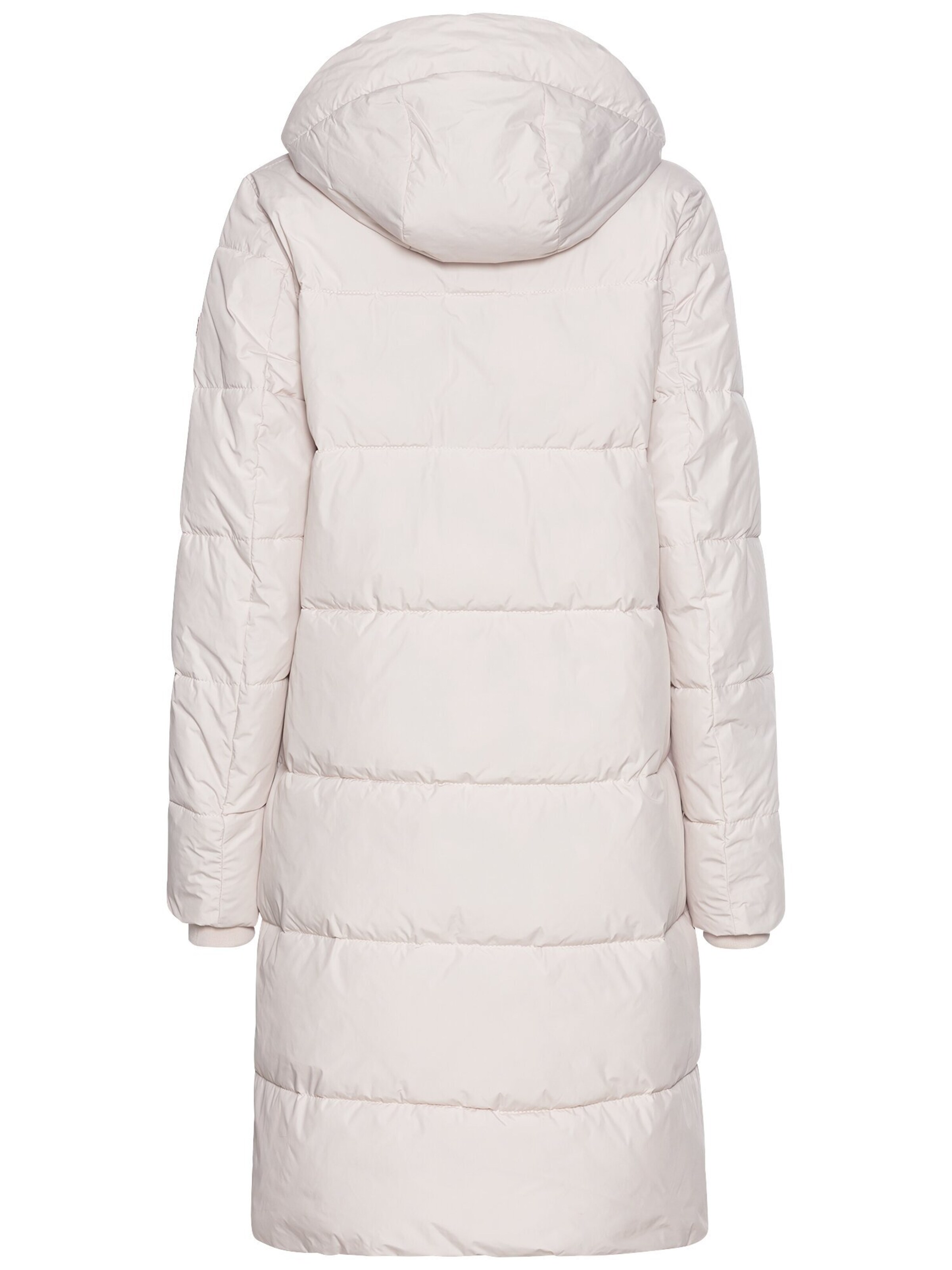 CAMEL ACTIVE Langer Puffermantel mit gefütterter Kapuze in Weiß
