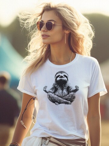 MAKAYA Shirt 'Meditation - Sloth -' in White