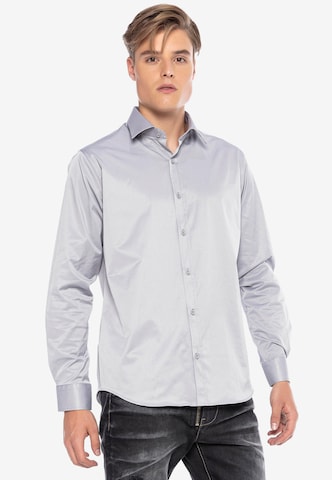 CIPO & BAXX Regular fit Overhemd in Grijs: voorkant